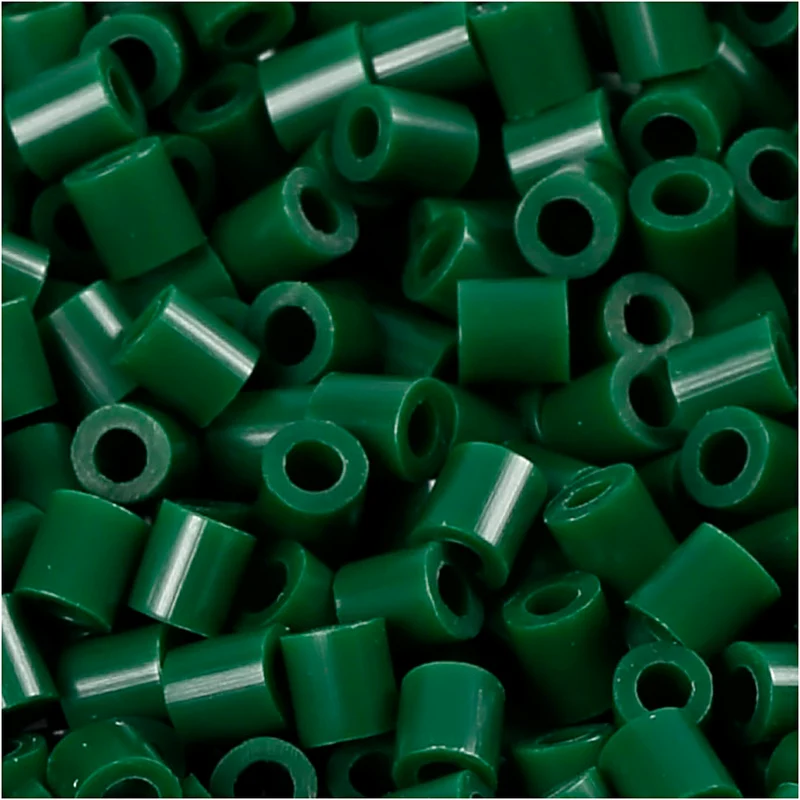 Fotoperlen, Größe 5x5 mm, Lochgröße 2,5 mm, medium, Dunkelgrün (9), 6000 Stk/ 1 Pck [HOB-75559]