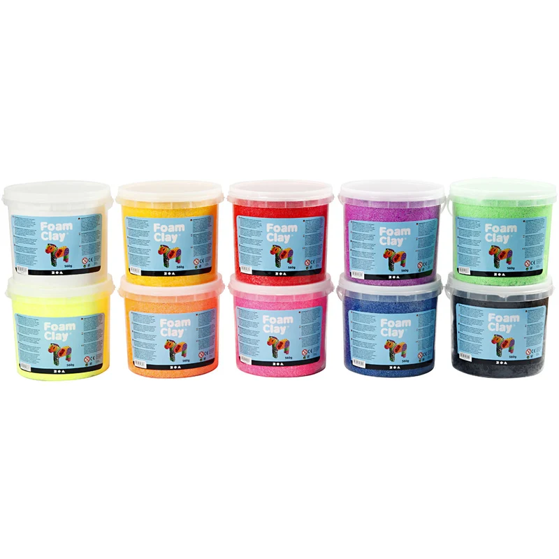 Foam Clay® , Sortierte Farben, 10x560 g/ 1 Pck [HOB-78830]