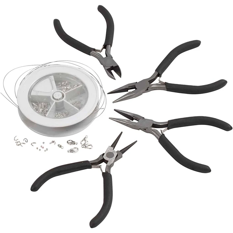 Kreativ Set Schmuck mit Werkzeug, Versilbert, 1 Set [HOB-99128]