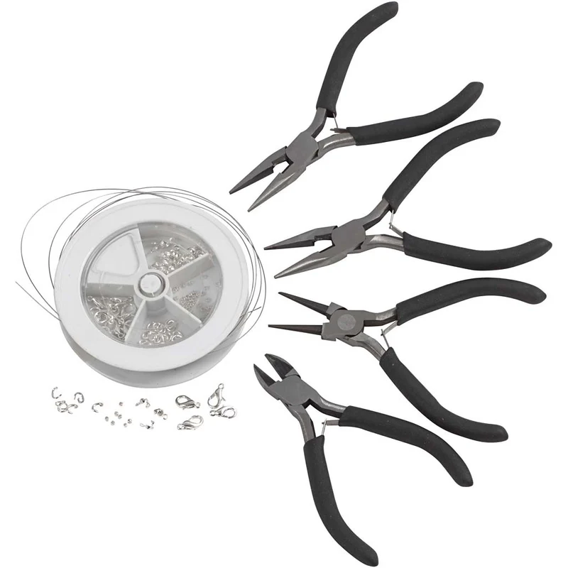 Kreativ Set Schmuck mit Werkzeug, Versilbert, 1 Set [HOB-99128]