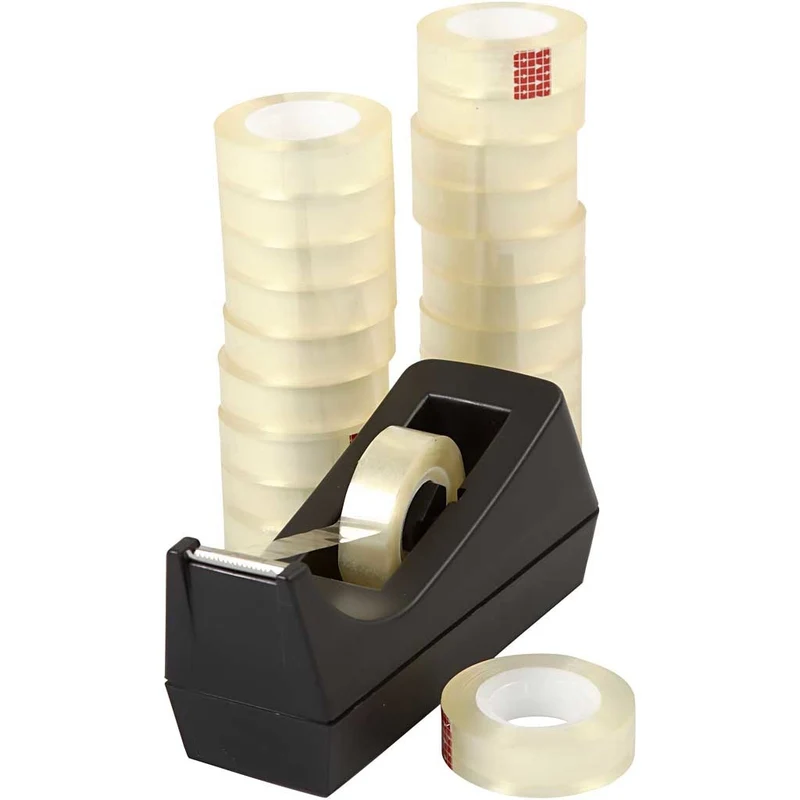 Tischabroller und Klebeband, B 15 mm, 1 Set [HOB-99117]