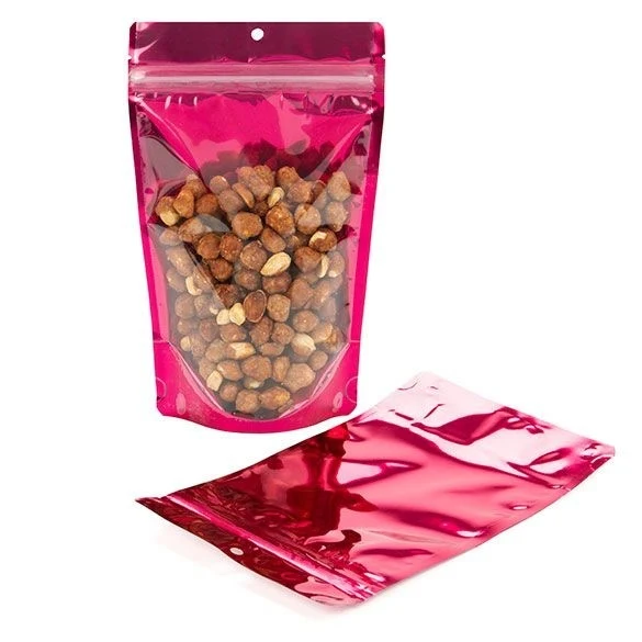 Standbodenbeutel Transparent/Rosa 13x7.9x20.6cm | 110 Gramm (100 Stück) [ZBGB3FS]