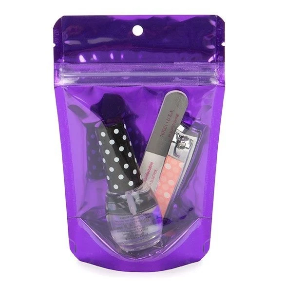 Standbodenbeutel Transparent/Lila 10.2x6x15.2cm | 57 Gramm (100 Stück) [ZBGB2VL]