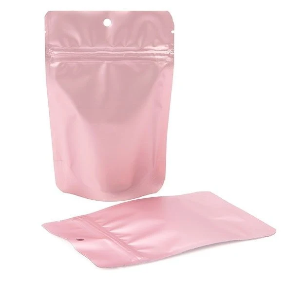Standbodenbeutel Rosa mit Aufhängeloch 10.2x6x15.2cm (100 Stück) [ZBGM2RG]