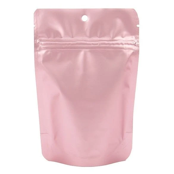 Standbodenbeutel Rosa mit Aufhängeloch 10.2x6x15.2cm (100 Stück) [ZBGM2RG]