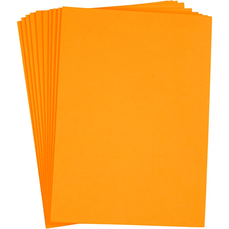 EVA-Schaumstoff, A4, 210x297 mm, Dicke 2 mm, Orange, 10Bl./ 1 Pck [HOB-79045]
