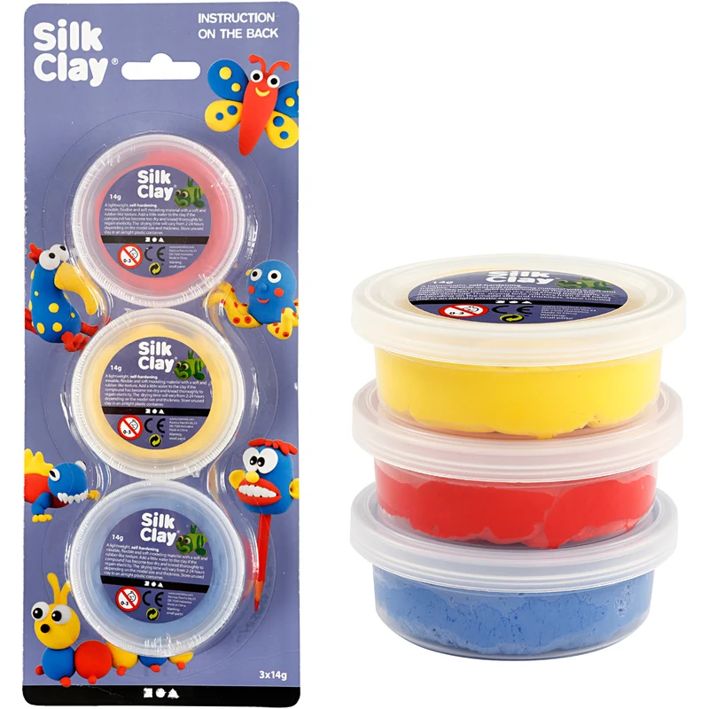 Silk Clay®, Blau, Rot, Gelb, 3x14 g/ 1 Pck [HOB-78149]