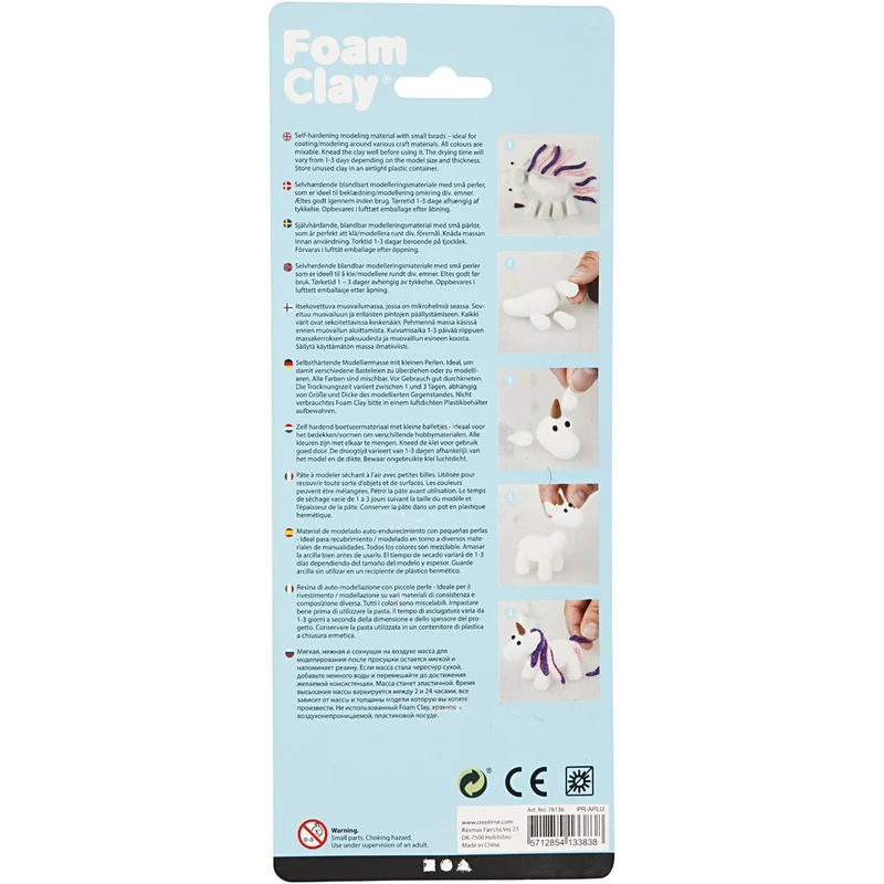 Foam Clay® , Glitter,Metallic, Pink, Flieder, Weiß, 3x14 g/ 1 Pck [HOB-78136]