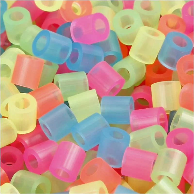 Bügelperlen, Größe 5x5 mm, Lochgröße 2,5 mm, medium, Neonfarben, 6000 sort./ 1 Pck [HOB-752521]