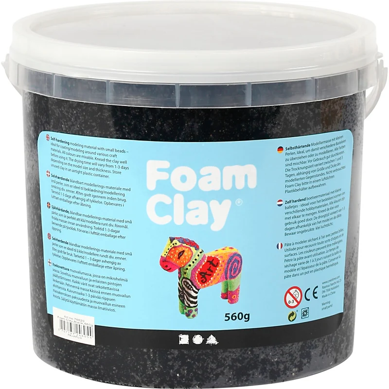 Foam Clay® , Schwarz, 560 g/ 1 Eimer [HOB-78820]