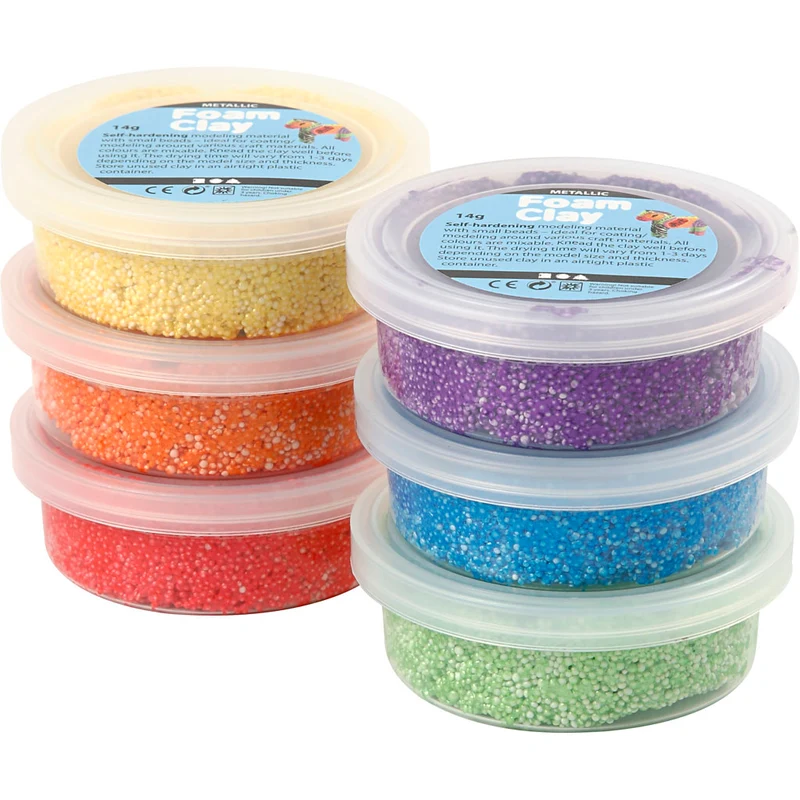 Foam Clay® , Metallic, Kräftige Farben, 6x14 g/ 1 Pck [HOB-78811]