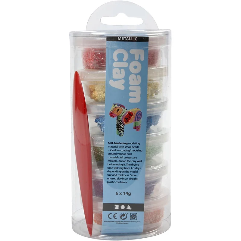 Foam Clay® , Metallic, Kräftige Farben, 6x14 g/ 1 Pck [HOB-78811]