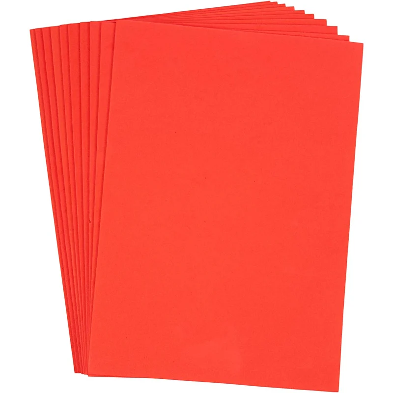 Moosgummi , A4, Blatt 210x297 mm, Dicke 2 mm, Rot, 10 Bl./ 1 Pck [HOB-79044]
