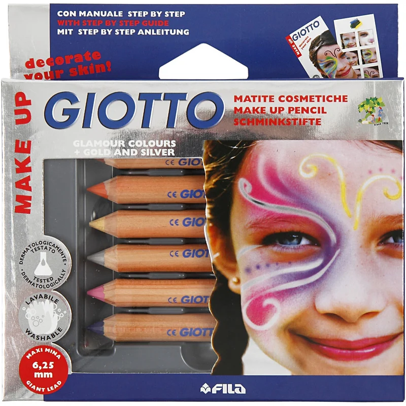 Schminkstifte, Sortiment, L 9 cm, Zusätzliche Farben, 6 Stk/ 1 Pck [HOB-77202]