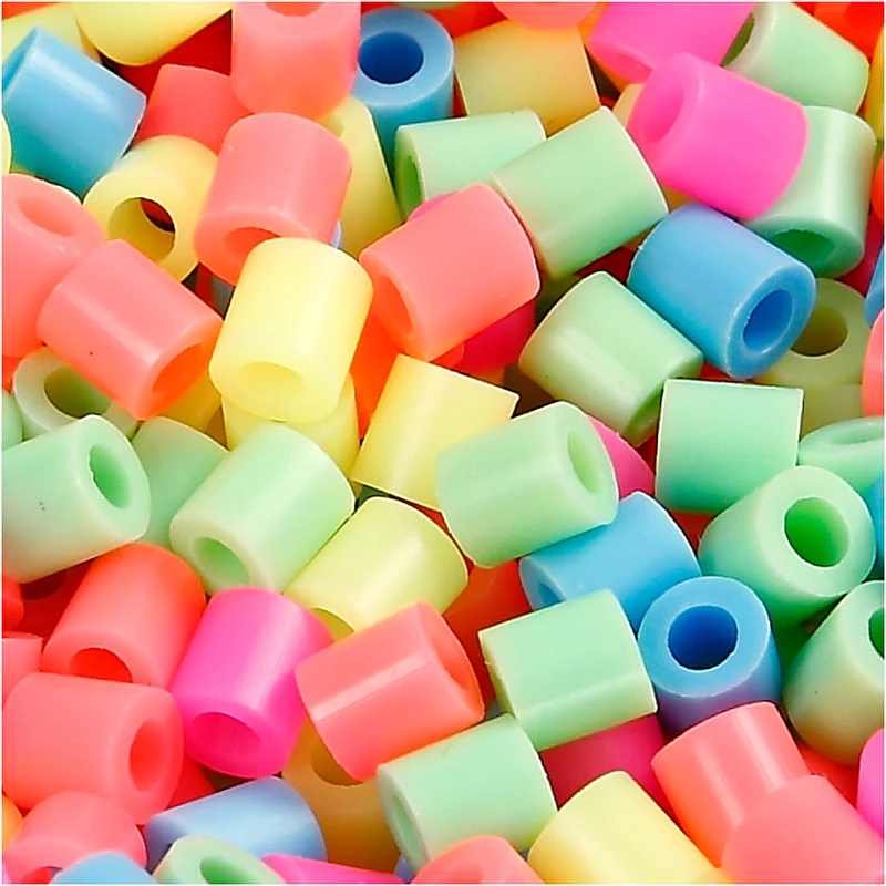 Bügelperlen, Größe 5x5 mm, Lochgröße 2,5 mm, medium, Pastellfarben, 30000 sort./ 1 Pck [HOB-752301]