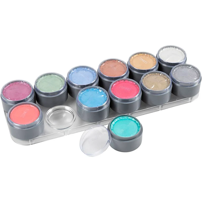 Grimas Gesichtsschminke auf Farbpalette, Perlmuttfarben, 12x15ml/ 1 Stk [HOB-77061]