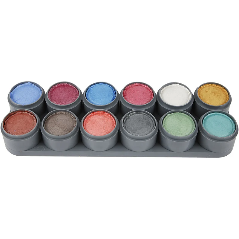 Grimas Gesichtsschminke auf Farbpalette, Perlmuttfarben, 12x15ml/ 1 Stk [HOB-77061]