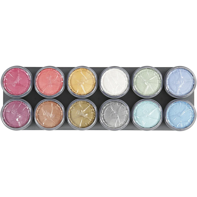 Grimas Gesichtsschminke auf Farbpalette, Perlmuttfarben, 12x15ml/ 1 Stk [HOB-77061]