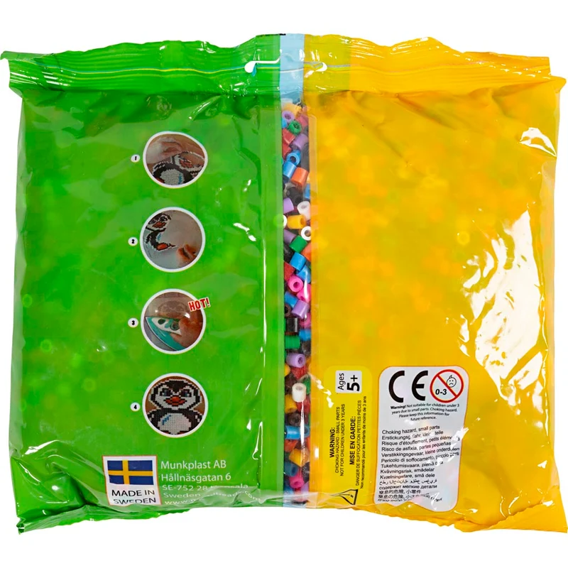 Bügelperlen, Größe 5x5 mm, Lochgröße 2,5 mm, medium, Standard-Farben, 6000 sort./ 1 Pck [HOB-752221]