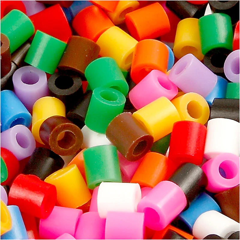 Bügelperlen, Größe 5x5 mm, Lochgröße 2,5 mm, medium, Standard-Farben, 20000 sort./ 1 Eimer [HOB-75220]