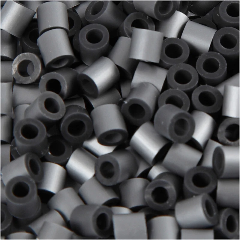 Bügelperlen, Größe 5x5 mm, Lochgröße 2,5 mm, medium, Silber (32262), 6000 Stk/ 1 Pck [HOB-751341]