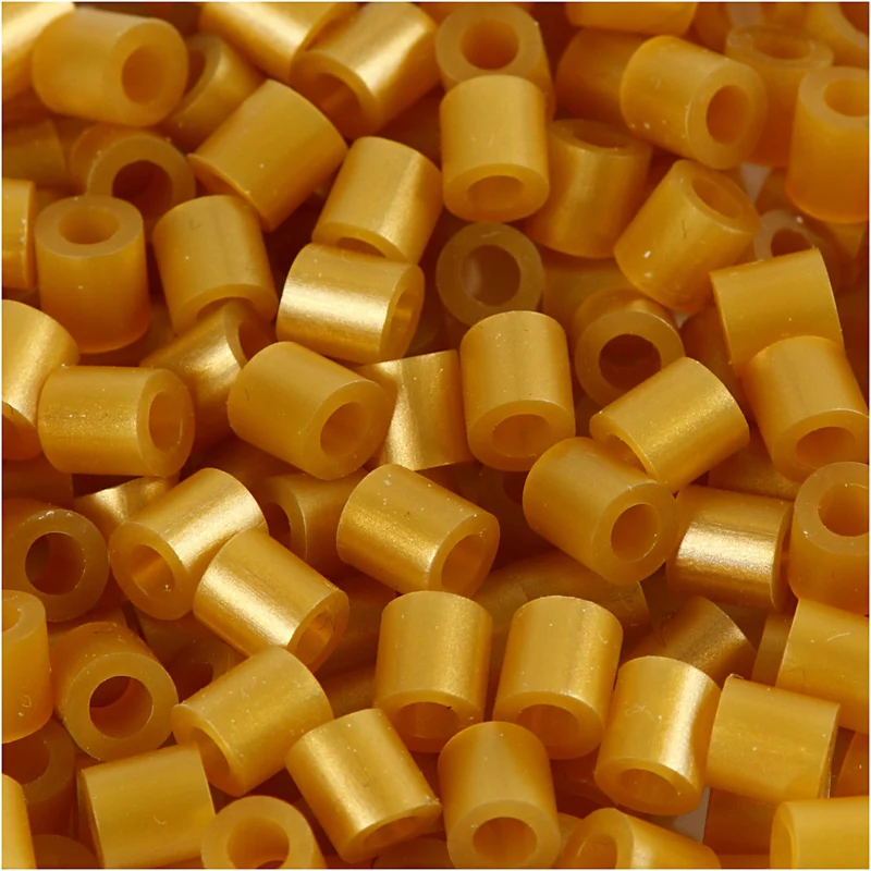 Bügelperlen, Größe 5x5 mm, Lochgröße 2,5 mm, medium, Gold (32263), 6000 Stk/ 1 Pck [HOB-751331]