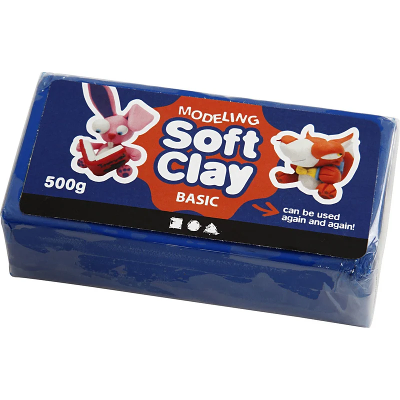 Knetmasse, Größe 13x6x4 cm, Blau, 500 g/ 1 Pck [HOB-78684]