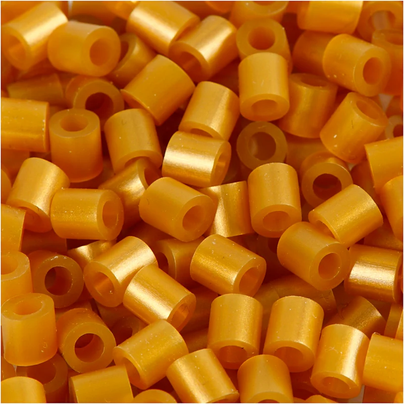 Bügelperlen, Größe 5x5 mm, Lochgröße 2,5 mm, medium, Gold (32263), 1100 Stk/ 1 Pck [HOB-751330]