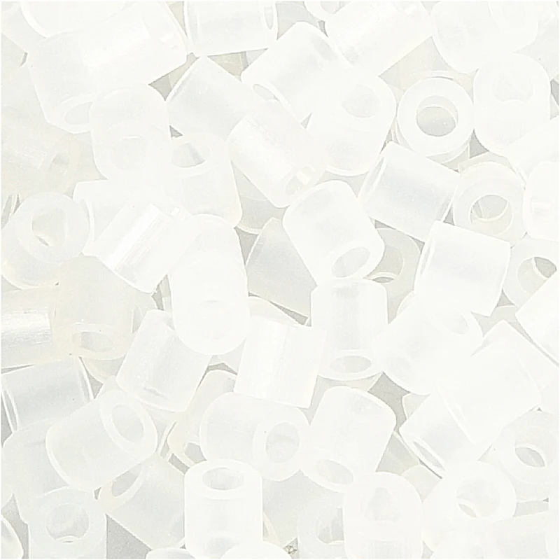 Bügelperlen, Größe 5x5 mm, Lochgröße 2,5 mm, medium, Transparent Weiß (32264), 6000 Stk/ 1 Pck [HOB-751321]