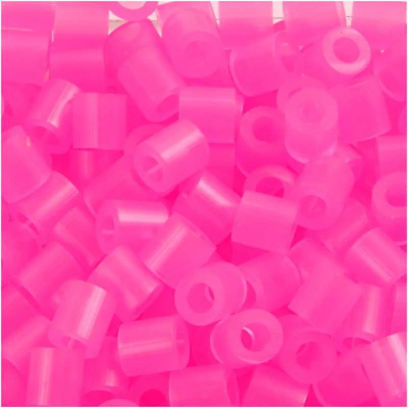 Bügelperlen, Größe 5x5 mm, Lochgröße 2,5 mm, medium, Rosaneon (32257), 6000 Stk/ 1 Pck [HOB-751301]