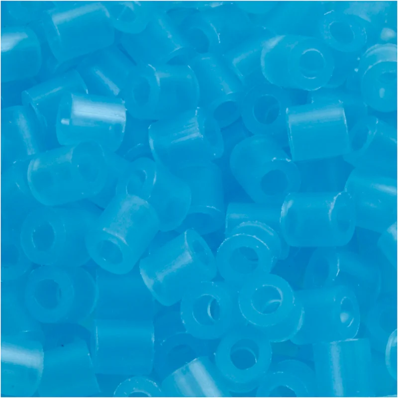 Bügelperlen, Größe 5x5 mm, Lochgröße 2,5 mm, medium, Neonblau (32235), 6000 Stk/ 1 Pck [HOB-751291]