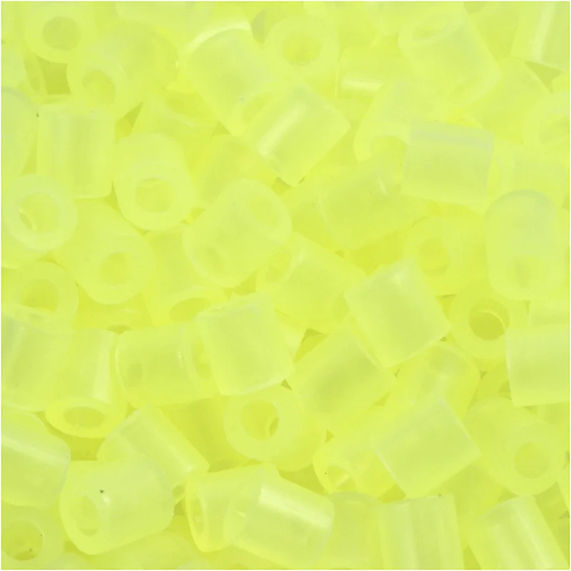 Bügelperlen, Größe 5x5 mm, Lochgröße 2,5 mm, medium, Neongelb (32223), 6000 Stk/ 1 Pck [HOB-751281]