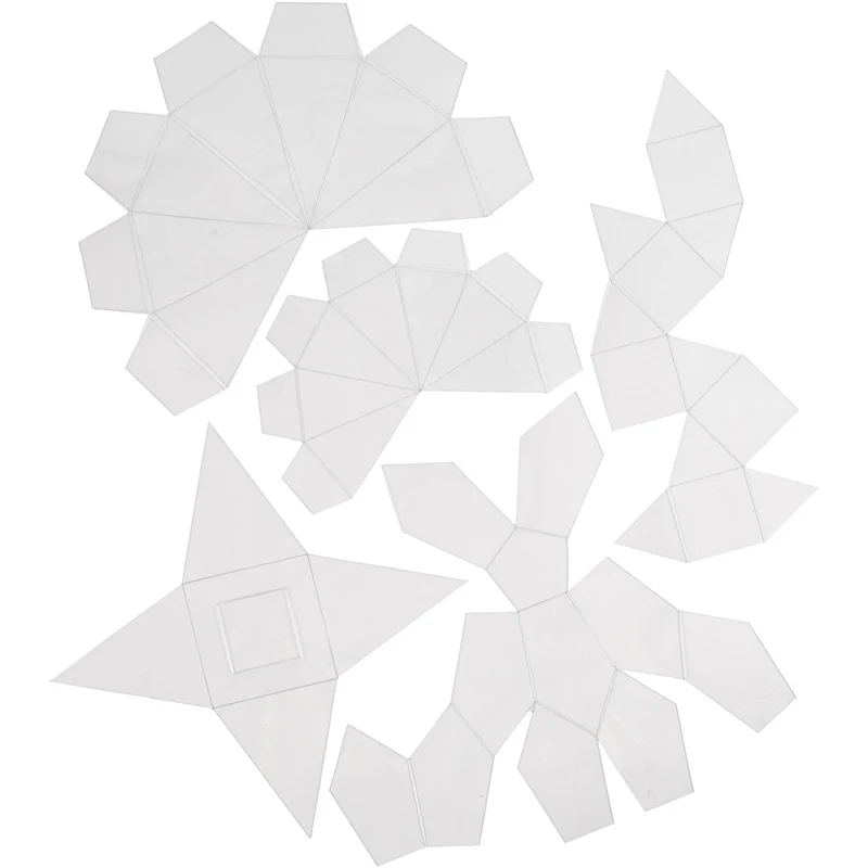 Formmatten, Geometrische Formen, H 6-13 cm, Transparent, 5 Stk/ 1 Pck [HOB-78644]