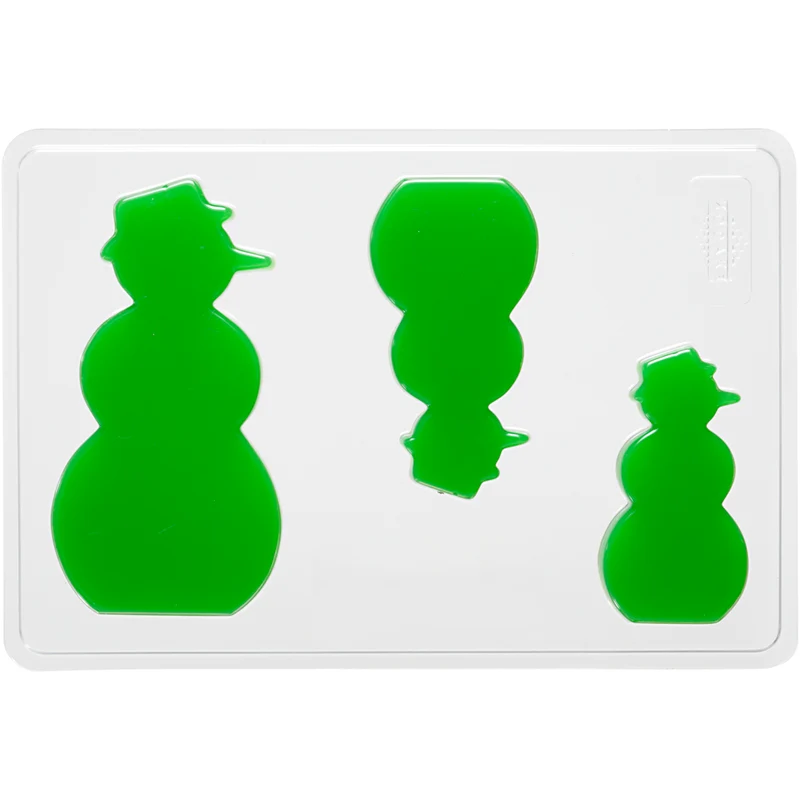 Giessform, Schneemann, H 6+8+10 cm, T 9 mm, Größe 14,9x22 cm, 1 Stk [HOB-78635]
