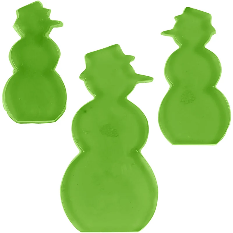 Giessform, Schneemann, H 6+8+10 cm, T 9 mm, Größe 14,9x22 cm, 1 Stk [HOB-78635]