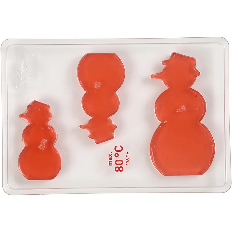 Giessform, Schneemann, H 6+8+10 cm, T 9 mm, Größe 14,9x22 cm, 1 Stk [HOB-78635]