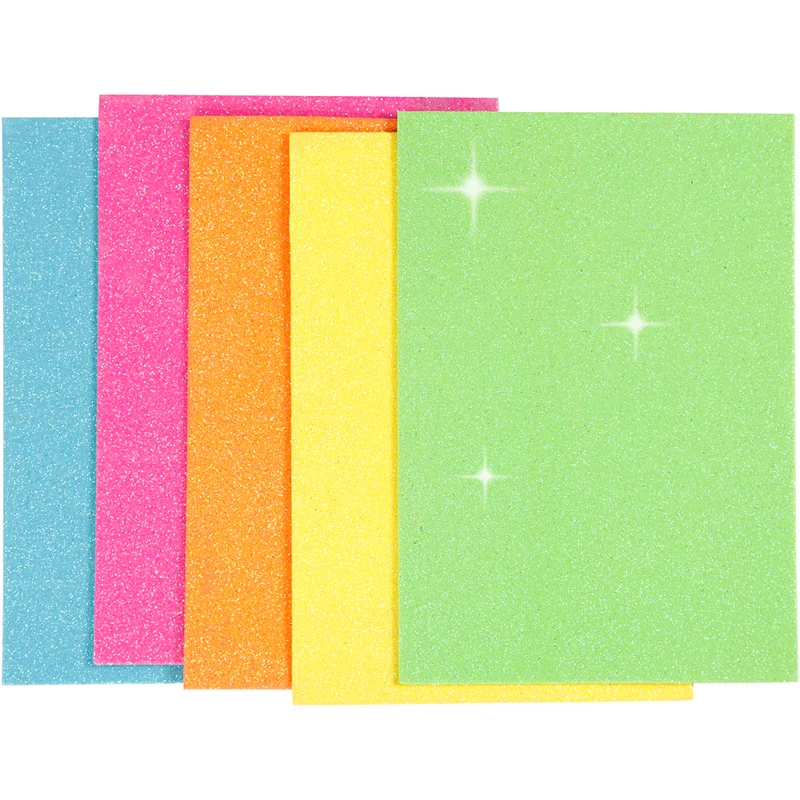 Moosgummi, A5, Blatt 150x210 mm, Dicke 2 mm, Sortierte Farben, 5 Bl./ 1 Pck [HOB-769013]