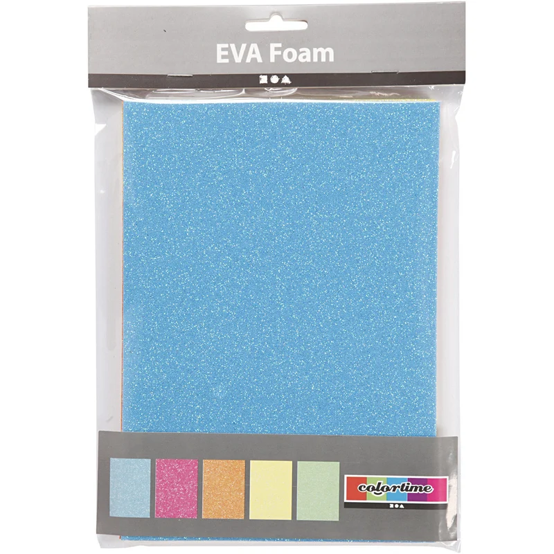 Moosgummi, A5, Blatt 150x210 mm, Dicke 2 mm, Sortierte Farben, 5 Bl./ 1 Pck [HOB-769013]