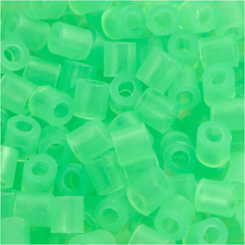 Bügelperlen, Größe 5x5 mm, Lochgröße 2,5 mm, medium, Neongrün (32237), 1100 Stk/ 1 Pck [HOB-751250]