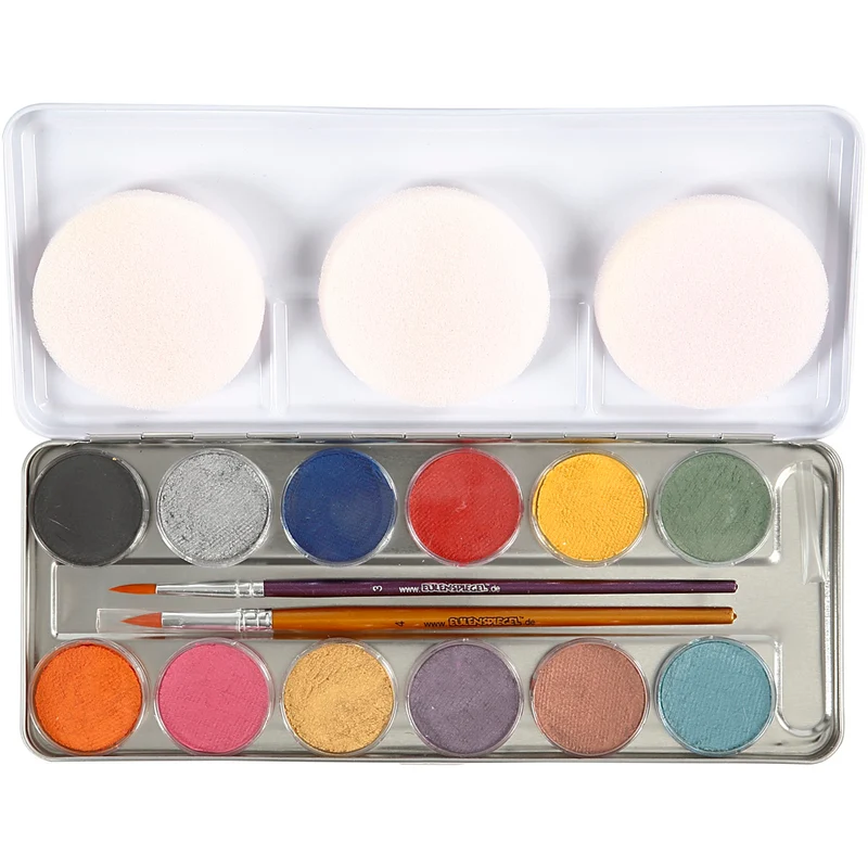 Eulenspiegel Gesichtsschminke, Weiß, 12 Farbe/ 1 Set [HOB-76139]