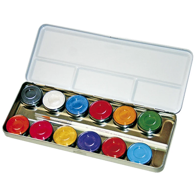 Eulenspiegel Gesichtsschminke, Weiß, 12 Farbe/ 1 Set [HOB-76139]