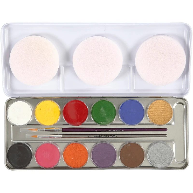 Eulenspiegel Gesichtsschminke, Sortierte Farben, 12 Farbe/ 1 Set [HOB-76136]