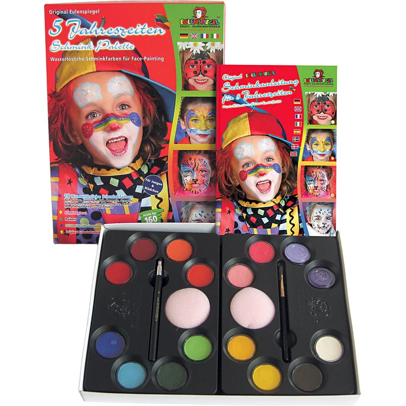 Wasserschminke-Set mit Schritt-für-Schritt-Anleitung, Sortierte Farben, 1 Set [HOB-76132]