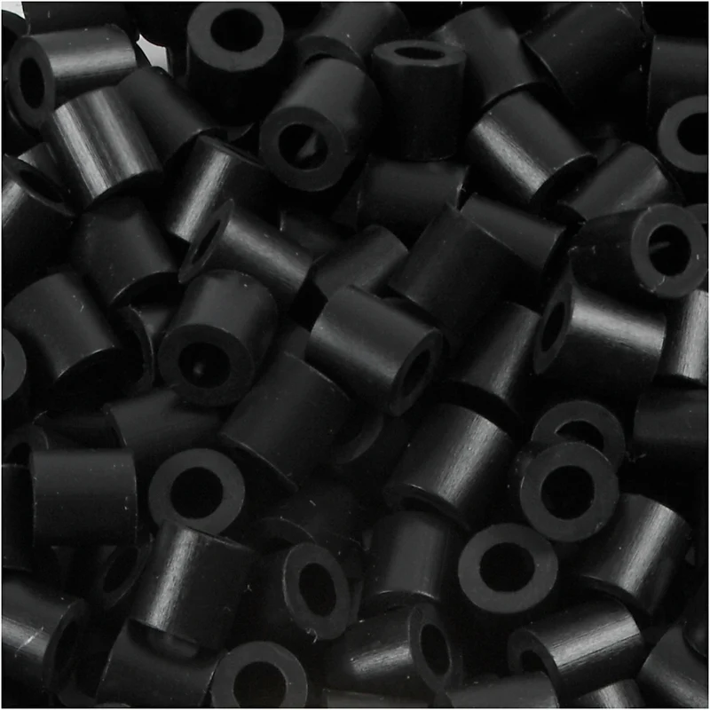 Fotoperlen, Größe 5x5 mm, Lochgröße 2,5 mm, medium, Schwarz (1), 6000 Stk/ 1 Pck [HOB-75501]