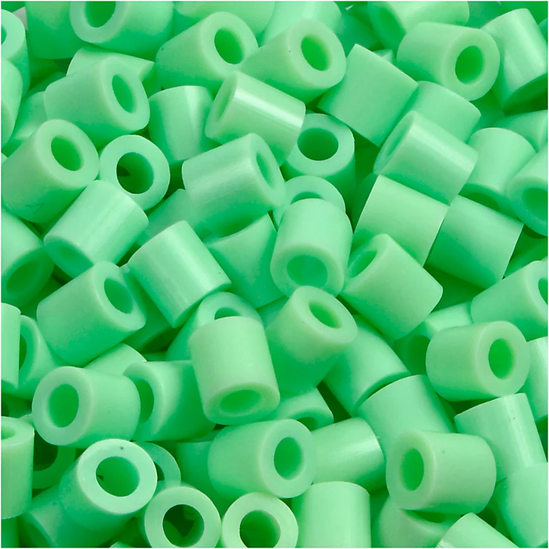Bügelperlen, Größe 5x5 mm, Lochgröße 2,5 mm, medium, Pastellgrün (32252), 6000 Stk/ 1 Pck [HOB-751171]