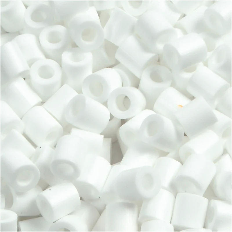Bügelperlen, Größe 5x5 mm, Lochgröße 2,5 mm, medium, Weiß (32221), 1100 Stk/ 1 Pck [HOB-751150]