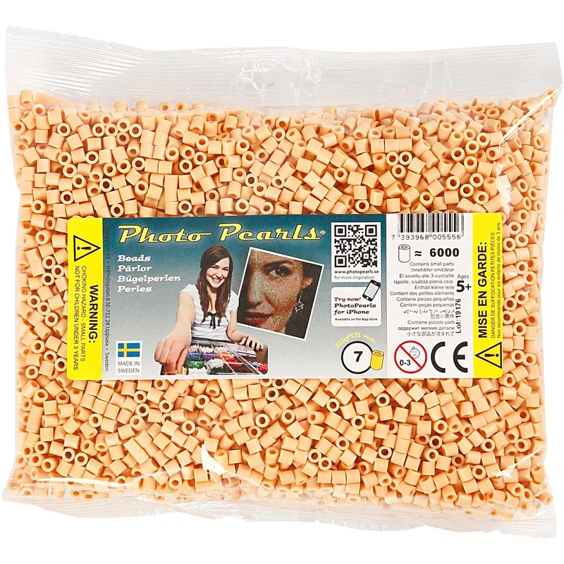 Bügelperlen, Größe 5x5 mm, Lochgröße 2,5 mm, medium, Dunkelbeige (32228), 6000 Stk/ 1 Pck [HOB-751071]