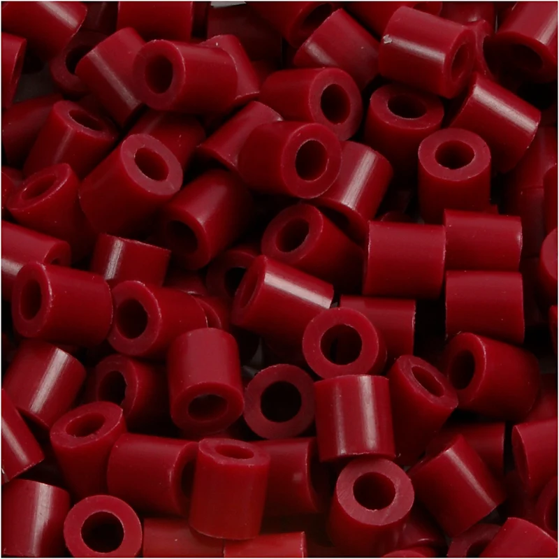 Bügelperlen, Größe 5x5 mm, Lochgröße 2,5 mm, medium, Weinrot (32239), 6000 Stk/ 1 Pck [HOB-751041]