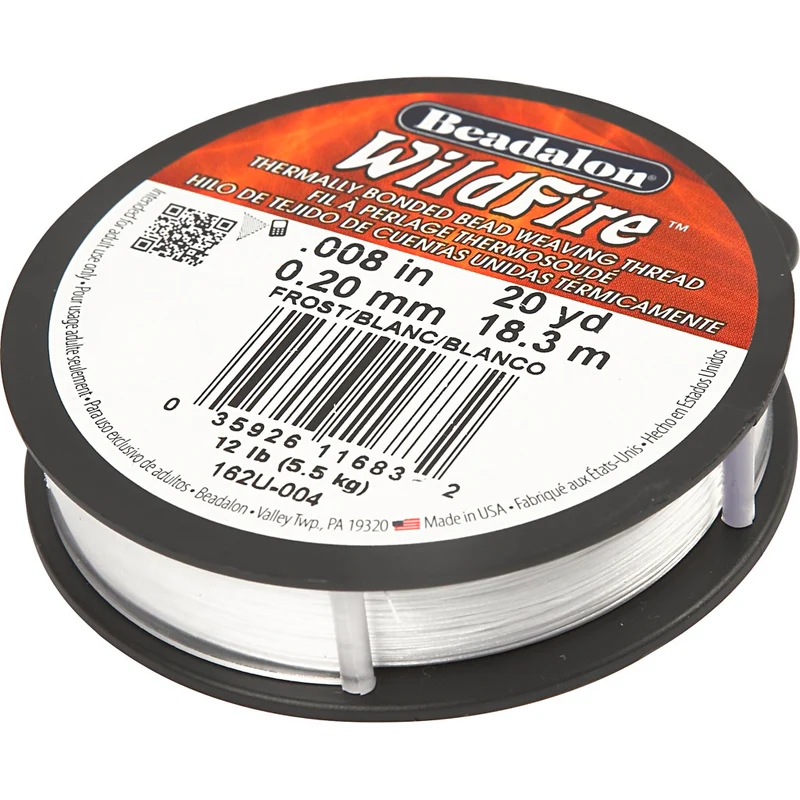 Schmuckfaden, Dicke 0,2 mm, Weiß, 18.30 m/ 1 Rolle [HOB-61014]