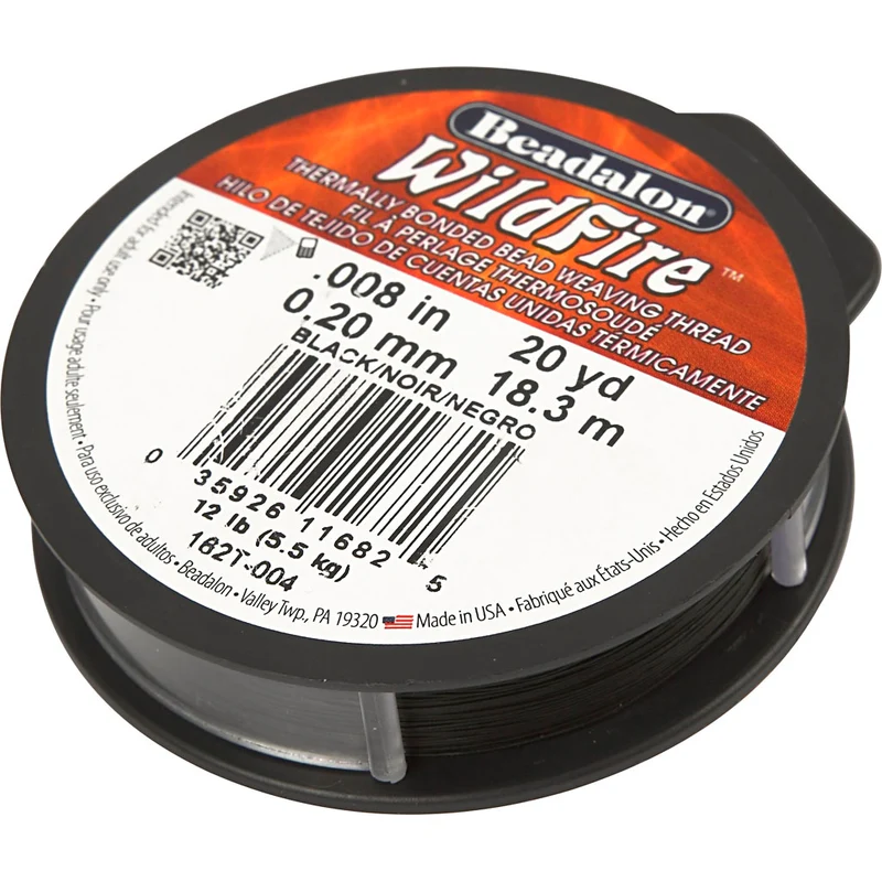 Schmuckfaden, Dicke 0,2 mm, Schwarz, 18.30 m/ 1 Rolle [HOB-61013]